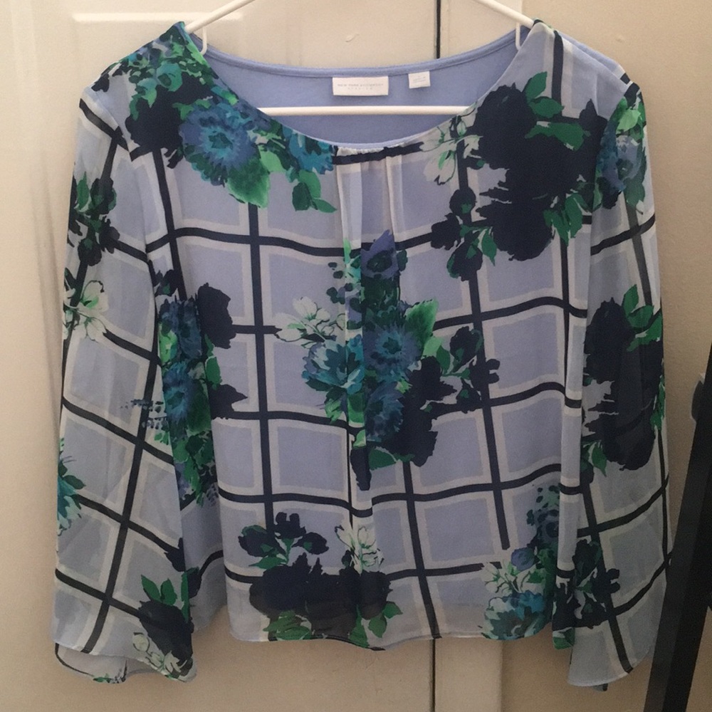 Blue Floral Blouse